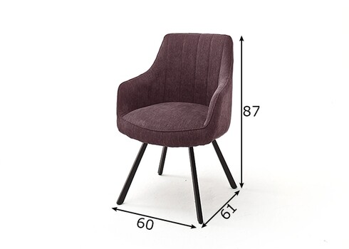 Tool SASSELLO tumepunane, 60x61xH87 cm