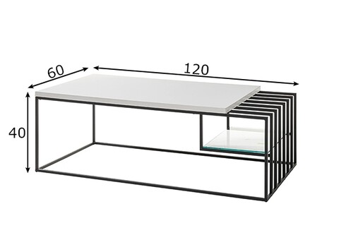 Diivanilaud JUBA valge, 120x60xH40 cm