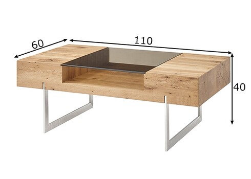 Diivanilaud REWA metsik tamm, 110x60xH40 cm