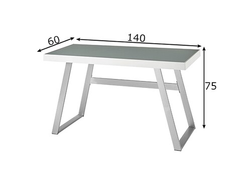 Kirjutuslaud TIFLIS mattvalge, 140x60xH75 cm, LED