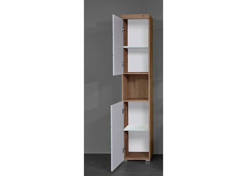 Vannitoakapp AMANDA valge kõrgläige / tamm, 37x31xH190 cm