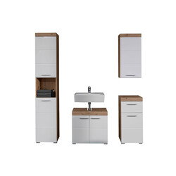 Vannitoamööbli komplekt AMANDA valge kõrgläige / tamm