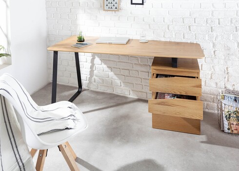 Kirjutuslaud STUDIO tamm / must, 160x49xH77 cm