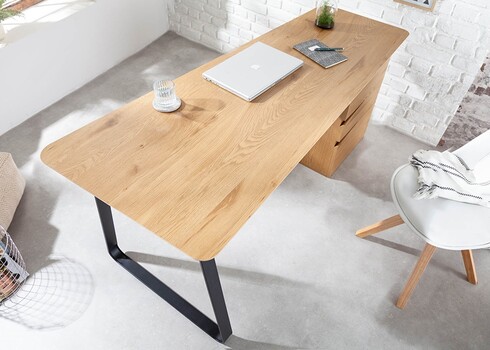 Kirjutuslaud STUDIO tamm / must, 160x49xH77 cm