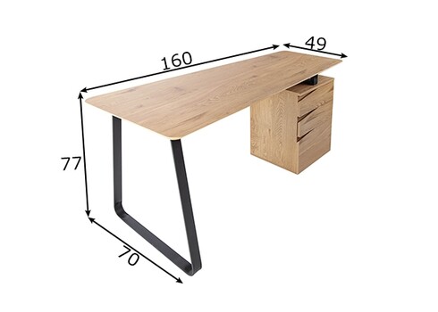 Kirjutuslaud STUDIO tamm / must, 160x49xH77 cm