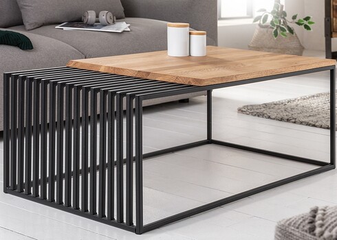 Diivanilaud ARCHITECTURE tamm / must, 100x55xH40 cm