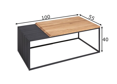 Diivanilaud ARCHITECTURE tamm / must, 100x55xH40 cm