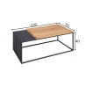 Diivanilaud ARCHITECTURE tamm / must, 100x55xH40 cm