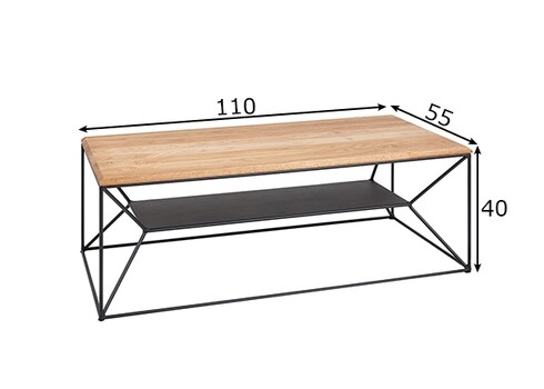 Diivanilaud ARCHITECTURE tamm / must, 110x55xH40 cm