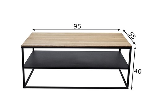 Diivanilaud APARTMENT tamm / must, 95x55xH40 cm