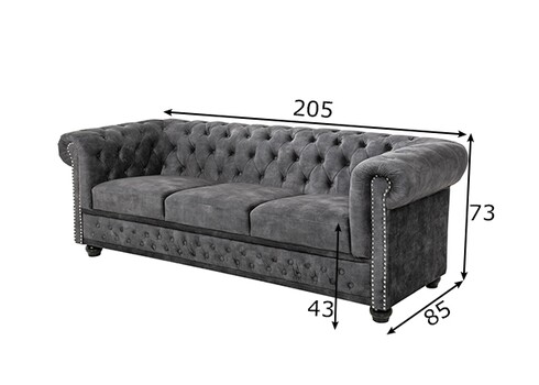 Diivan CHESTERFIELD hall, 200x85xH73 cm