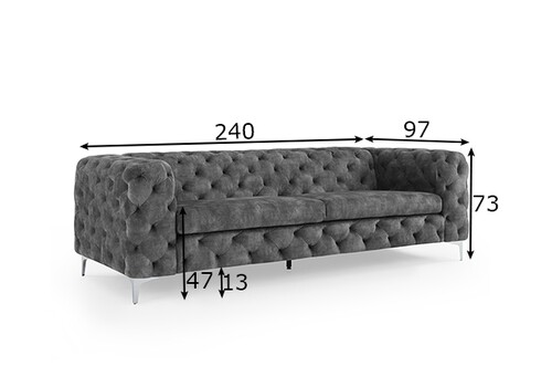 Diivan MODERN BAROQUE tumehall, 240x97xH73 cm