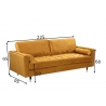 Diivan VELVET sinepikollane, 225x95xH90 cm