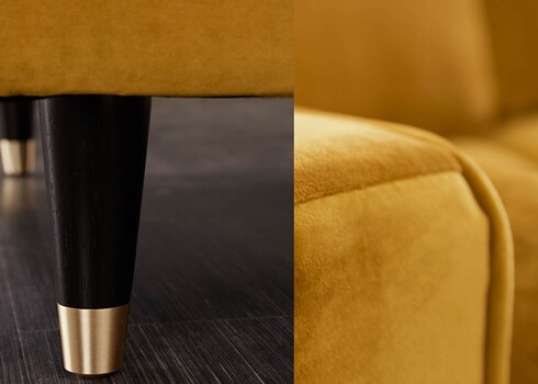 Diivan VELVET sinepikollane, 225x95xH90 cm