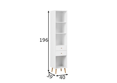 Kontoririiul JONTE valge, 40x39xH194 cm