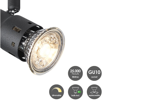 Kohtvalgusti CILINDRO must, D14xH9,5 cm, LED