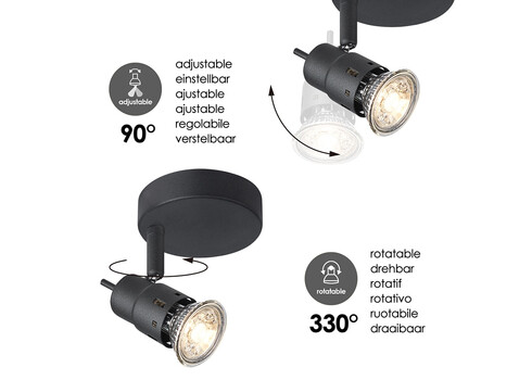 Kohtvalgusti CILINDRO must, D14xH9,5 cm, LED