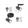 Kohtvalgusti CILINDRO must, D14xH9,5 cm, LED