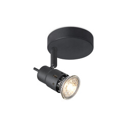 Kohtvalgusti CILINDRO must, D14xH9,5 cm, LED