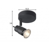 Kohtvalgusti CILINDRO must, D14xH9,5 cm, LED