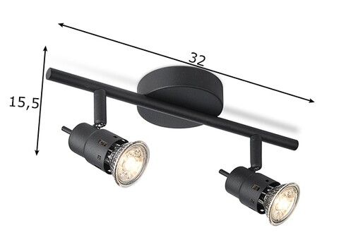 Kohtvalgusti CILINDRO must, 32xH15,5 cm, LED