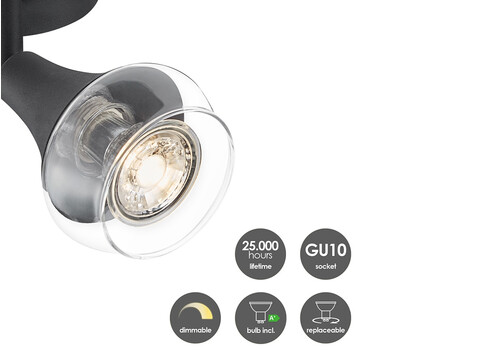 Kohtvalgusti VAYA must, D9xH16,5 cm, LED