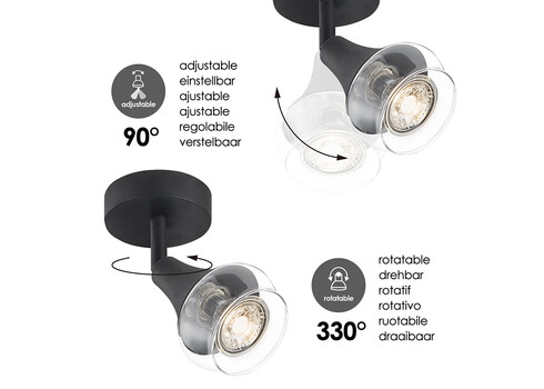 Kohtvalgusti VAYA must, D9xH16,5 cm, LED