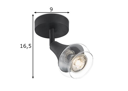 Kohtvalgusti VAYA must, D9xH16,5 cm, LED