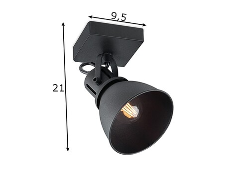 Kohtvalgusti FAMA must, 9,5x9,5xH21 cm, LED