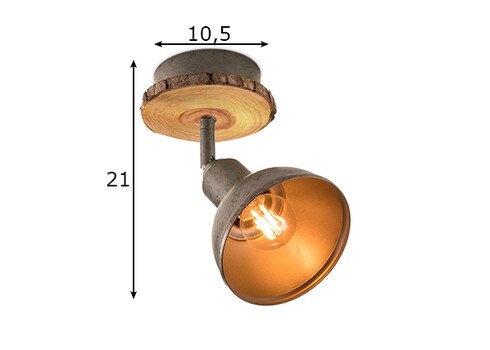 Kohtvalgusti DENVER antiikvask, D10,5xH21 cm, LED