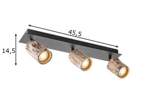 Kohtvalgusti WOOD puit / must, 45,5xH14,5 cm, LED