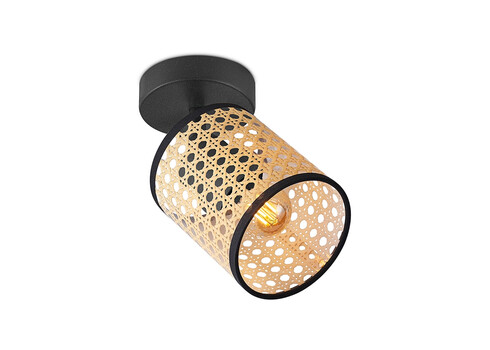 Kohtvalgusti RATAN beež / must, D10xH22 cm