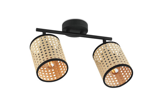 Kohtvalgusti RATAN beež / must, 30xH22,5 cm, LED