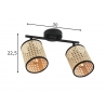 Kohtvalgusti RATAN beež / must, 30xH22,5 cm, LED