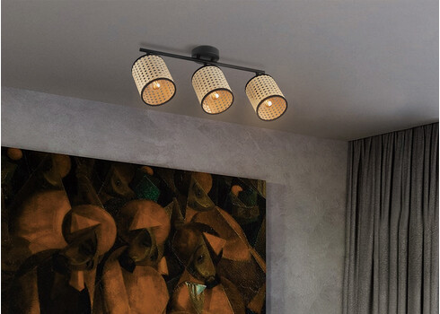Kohtvalgusti RATAN beež / must, 48xH22,5 cm, LED
