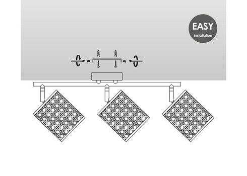 Kohtvalgusti RATAN beež / must, 48xH22,5 cm, LED