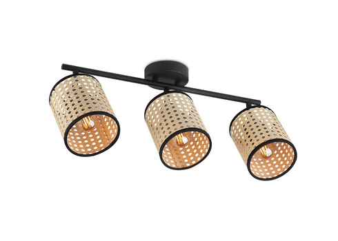 Kohtvalgusti RATAN beež / must, 48xH22,5 cm, LED