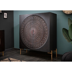 Kapp MANDALA must / kuldne, 100x45xH120 cm