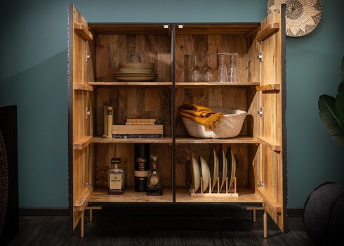 Kapp MANDALA must / kuldne, 100x45xH120 cm