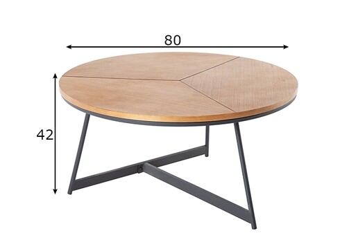 Diivanilaud ELEGANCE tamm / must, D80xH42 cm