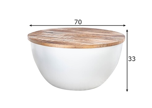 Diivanilaud INDUSTRIAL STORAGE valge / mango, D70xH33 cm