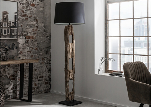 Põrandavalgusti Barracuda puit / must, 55x55xH177 cm, E27