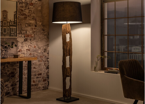 Põrandavalgusti Barracuda puit / must, 55x55xH177 cm, E27