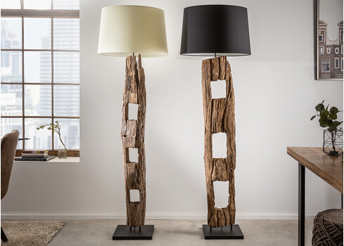 Põrandavalgusti Barracuda puit / valge, 55x55xH177 cm, E27