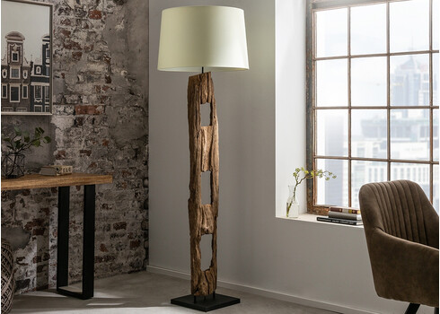 Põrandavalgusti Barracuda puit / valge, 55x55xH177 cm, E27