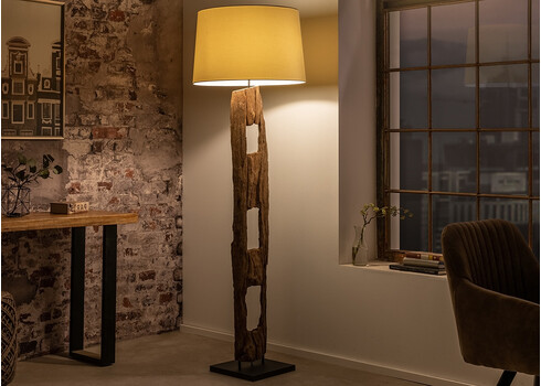 Põrandavalgusti Barracuda puit / valge, 55x55xH177 cm, E27