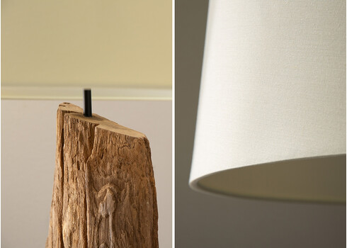 Põrandavalgusti Barracuda puit / valge, 55x55xH177 cm, E27