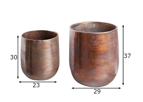 Lillepottide komplekt COPPER L vask, 2 tk