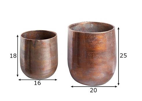Lillepottide komplekt COPPER S vask, 2 tk