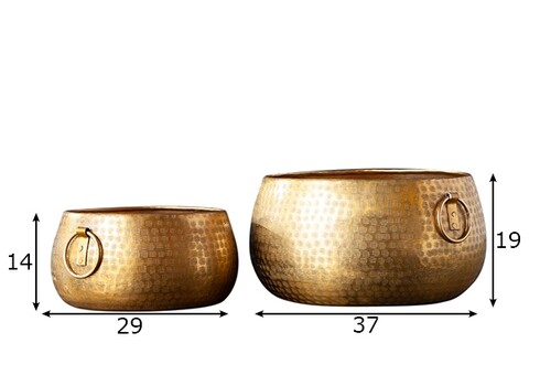 Lillepottide komplekt ORIENT kuldne, 2 tk